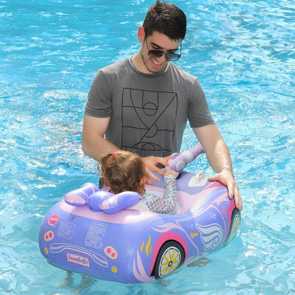 Camiseta sin mangas Swim Floaty Raft Swimbobo con pistola de agua para niños, color morado