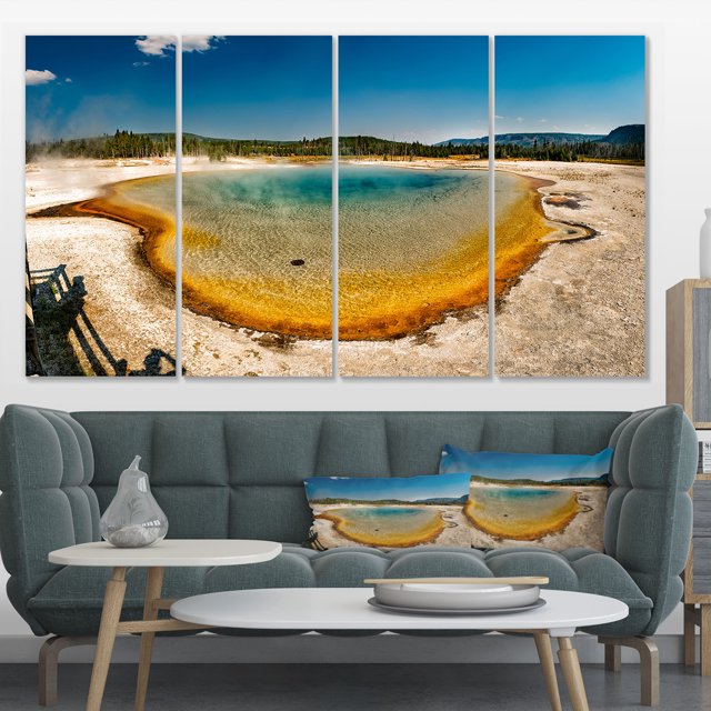 Yellowstone Panorama de la Piscine Chauffante - Impression sur Toile