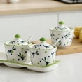 thumbnail image 5 of Hand Drawn Pattern Sugar Bowl With Lid, Ceramic Teacup Shape Sugar Pot, Coffee Accessories, Sugar Pourer, Kitchen Storage-Bauhinia-1, 5 of 7