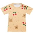 thumbnail image 5 of Cethrio Girls Outfit Sets, Summer Print Cute Shirts and Shorts Sets Khaki Size 8-9 T, 5 of 6