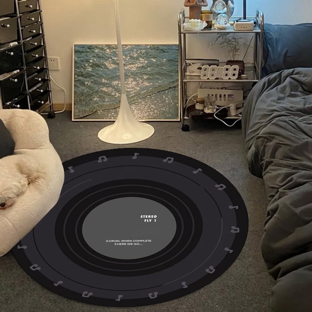 Aqestyerly Tapis de Sol Absorbant Tapis de Pied Rond Chambre Tapis en Pile de Cristal
