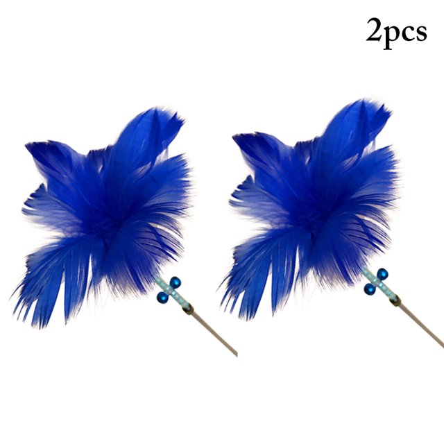 2PCS Cat Feather Teaser Interactive Belle Chat Jouet Interactif Chat Teaser Baguette