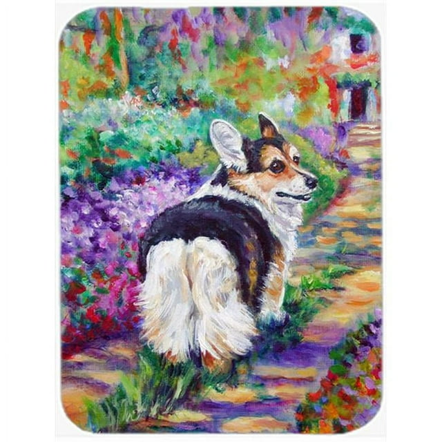 Carolines Treasures 7297LCB Corgi Garden Path Glass Cutting Board, Large