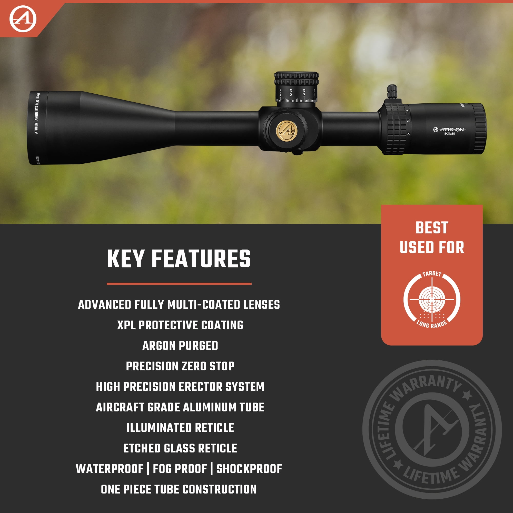Ahtlon Optics Argos BTR GEN3 8-34X56 APRS11 FFP IR MIL Reticle