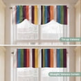 thumbnail image 5 of Colorful Striped Tie Up Valance Curtains for Windows, Kitchen Curtains Window Treatments, Farmhouse Stripes Vintage Short Window Shades Valances for Bedroom Bathroom Cafe 54"x18", 5 of 8