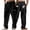 Black, variant on zbxnLI Mens Linen Pants Zipper Printed Beach Baggy Trousers Lightweight Casual Pants with Pockets