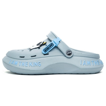 

Cartoon Astronaut ”I AM THE KING” Comfortable Lightweight Clogs With Charms Garden Shoes Casual Lightweight Slippers Closed Toe Sandals For Indoor Outdoor Beach Shower