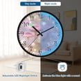 thumbnail image 5 of Voice Activated Clock with Glow Light 12 Inch Large Silent Wall Clock Battery Operated for Home Decor Pink Fantasy Mushroom, 5 of 8