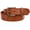 Tan, variant on Snap On Floral Embossed Stitching Full Grain Leather Belt