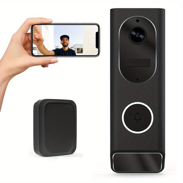 HLONK 1080P HD Wireless Smart Doorbell 5200mAh Battery Type-C Charging PIR Detection Cloud Storage Night Vision Distance Up To 236.22 Inch