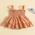 thumbnail image 2 of POINTERTECK Été Bébé Filles Sans Manches Combinaison Casual Suisse Point Froncé Spaghetti Sangle Robe Romper pour Tout-Petit Nouveau-Né, 2 of 8