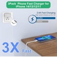 thumbnail image 3 of iPhone Charger Super Fast Charging 20W PD, [2 Pack] USB C Charger Block with 10 FT Long Cable Compatible with iPhone 14/13/12/11, 3 of 6