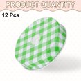 thumbnail image 3 of 12pcs Mason Jar Lids 2.76" Tinplate Canning Lids with Straw Hole, Green Gingham, 3 of 7