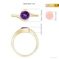 thumbnail image 4 of ANGARA Natural Semi Bezel-Set Solitaire Round 1.15 ct Amethyst Bypass Ring in 14K Yellow Gold for Women (Size-7mm) | February Birthstone, Anniversary, Jewelry Gift for Women | Natural Amethyst Ring, 4 of 9