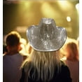thumbnail image 5 of Disco Ball Cowboy Hat, Mirrored Ball Cowboy Hat, Bachelor Party Hat, Women Sparkly Glitter Space Hat, 5 of 10