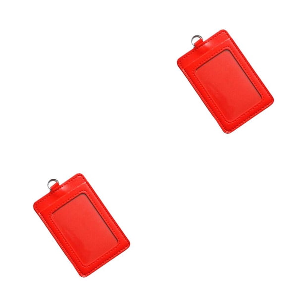 Cateissary Funda protectora para tarjetas de identificación de 10 piezas, funda para tarjetas de autobús multifuncional Vertical/Rojo 2piezas