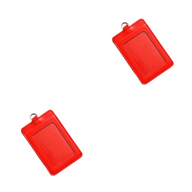 Tholdsy 10 piezas de titulares de tarjetas de identificación Suministros de negocios Carcasa protectora de moda Tarjetas de bus múltiple Manga personal Vertical/Rojo 2piezas