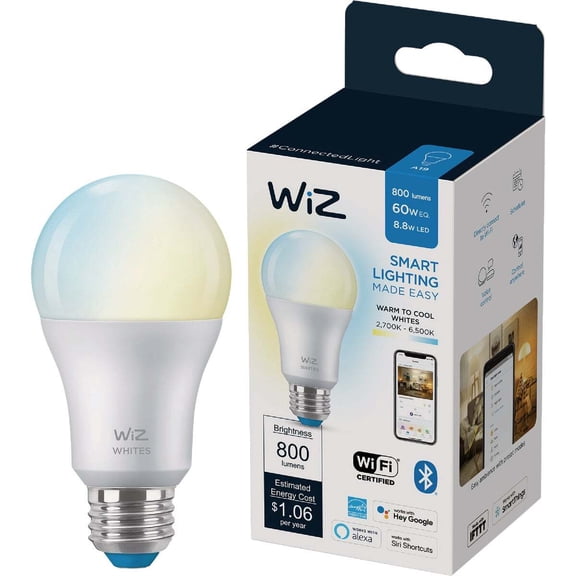 Wiz 60W Equivalent Smart A19 LED Light Bulb 604264