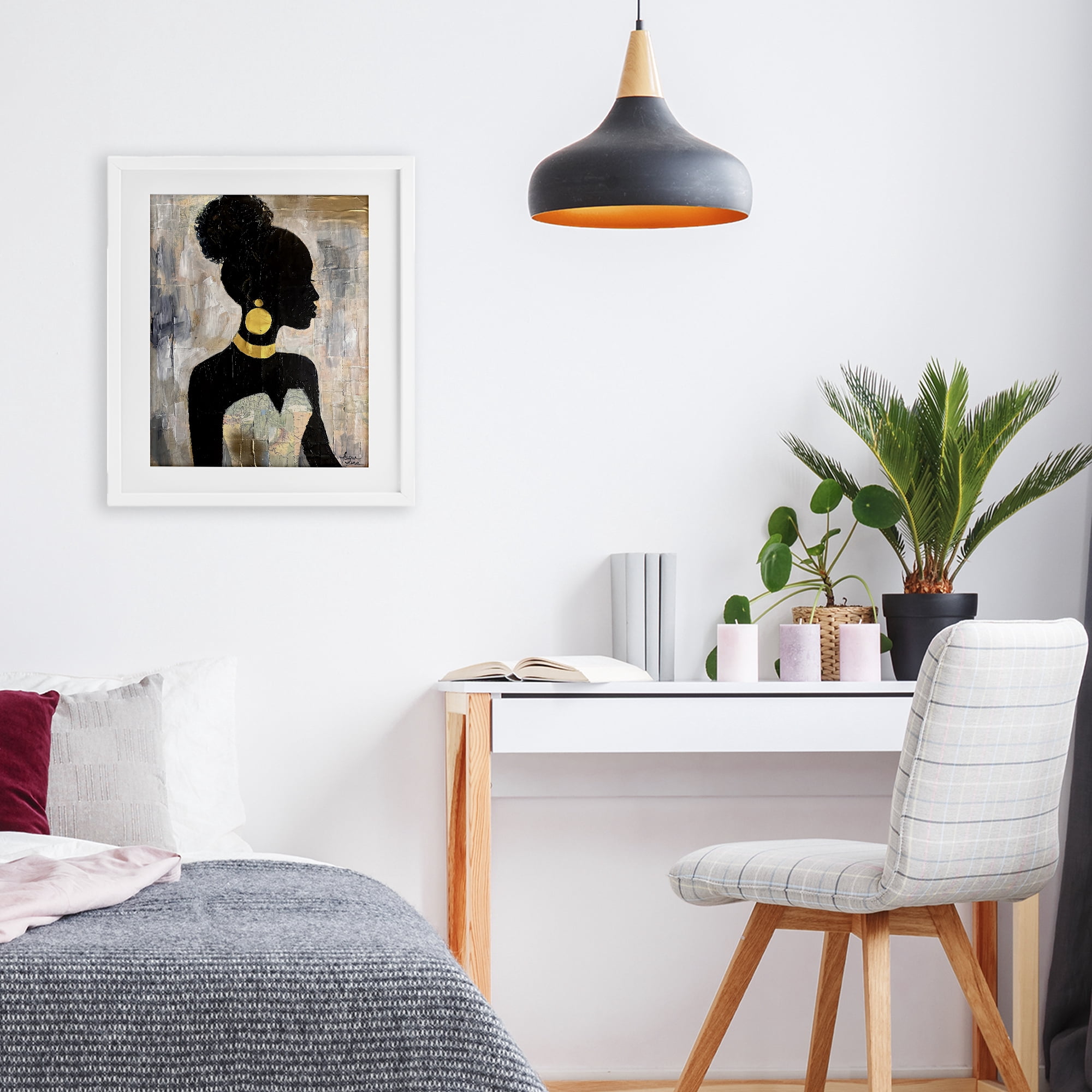 Stupell Industries Elegant Fashion Silhouette White Framed Print Under Glass, design by Lauren Luna