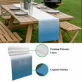 thumbnail image 5 of Blue Ombre Table Runner - 90 Inch Long, Kitchen Dining Table Runner Dresser Scarves, Modern Geometric Abstract Rhombus Striped Farmhouse Decor for Coffee Tables Wedding Party Banquet, 5 of 8