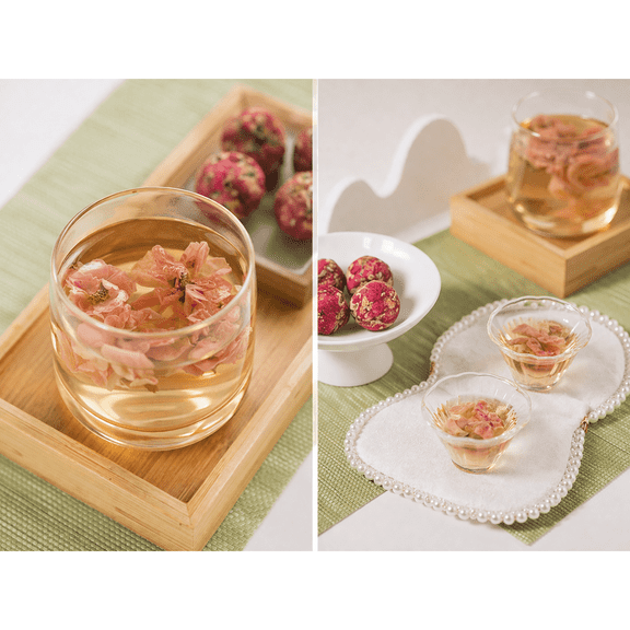Blooming Herbal Tea Gift Set – 18 Handmade Flower Infusion Balls (8.5g Each) – Dried Herb Garden Tea Collection