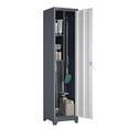 thumbnail image 6 of White Gray 65 in. H Metal Broom Closet Storage Cabinets, Narrow Cabinet with Hooks and Shelves Tall Laundry Room Cabinet, 6 of 7