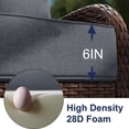 thumbnail image 5 of Outdoor Rattan Chair Cushions, Waterproof Patio Chair Replacement Cushions, 6in Thick Seat Back Cushion for Deck Yard and Poolside（Gray）, 5 of 6