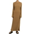 thumbnail image 2 of Lilgiuy Women's Casual Round Neck Long Sleeve Waist Wrapped Buttocks Tied Wrap Buttocks Rib Sweater Dress for New Year Thanksgiving, 2 of 5