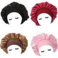 thumbnail image 1 of 4 gorros de dormir de satén lisos para mujer, gorro de dormir para el cuidado del cabello., 1 of 2