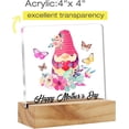 thumbnail image 2 of Mother Gift Mom Gifts for Mother's Day, Happy Mother's Day Gnome Desk Decor Floral Acrylic Desk Plaque Sign with Wood Stand Home Office Desk Sign Keepsake Present 4x4 Inch, 2 of 5