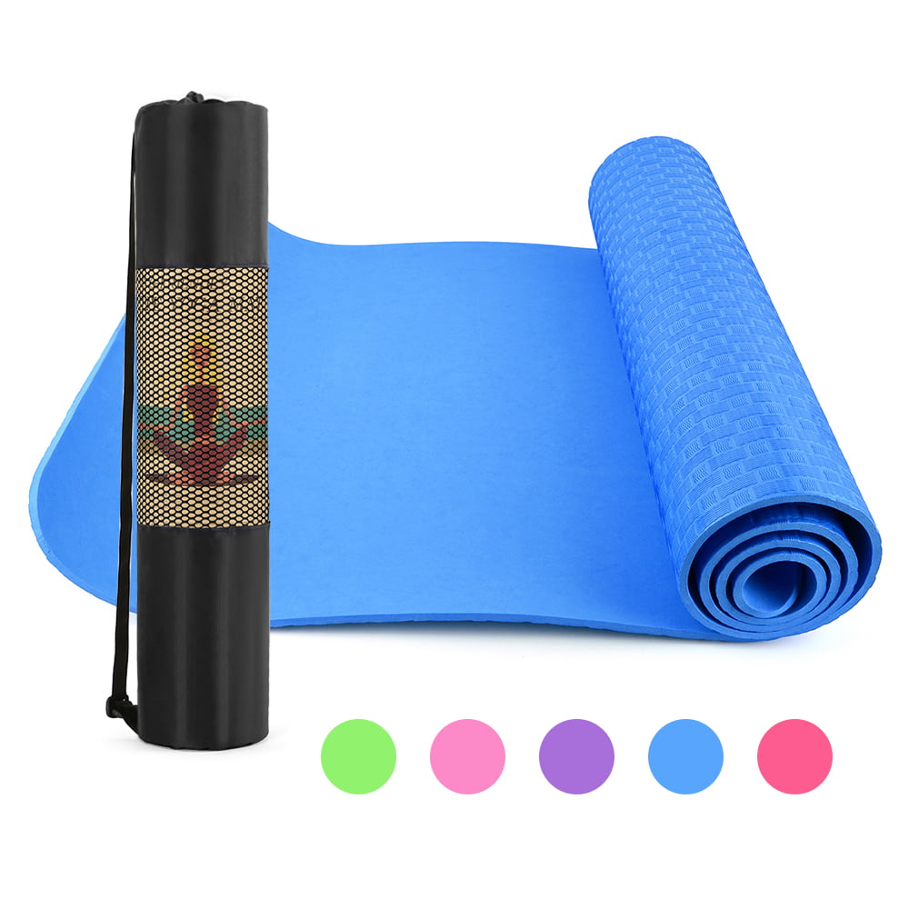 Thick Yoga Mat Pad Foam Non-Slip Exercise Fitness Pilates Gym Durable Carry AU 
