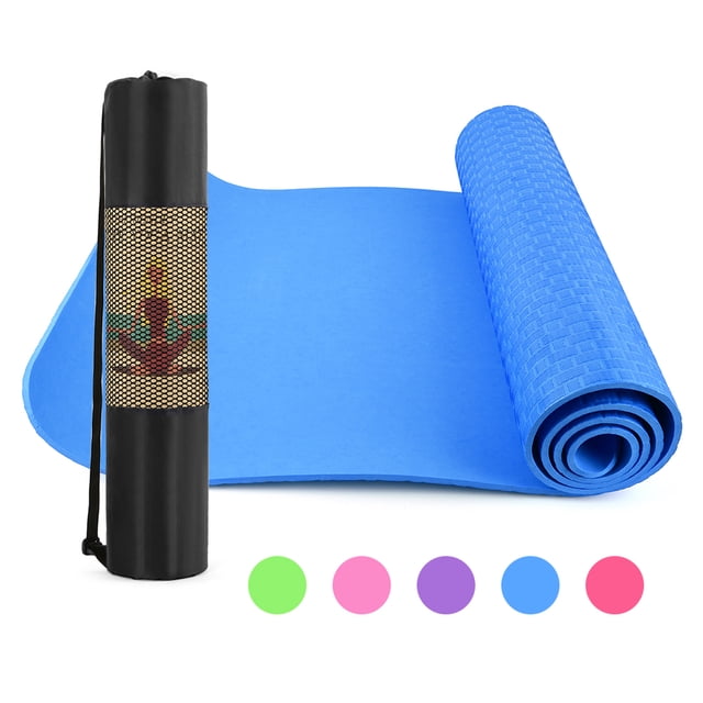 Esterilla de yoga de 6 mm de grosor, esterilla de ejercicio de Pilates antideslizante de 72X24 pulgadas