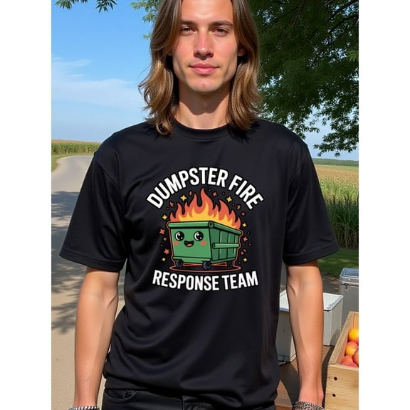 natee Dumpster Fire Response Team - Funny Novelty T-shirt, 100% Cotton Fabric,Crew Neck,Short Sleeve,Regular Fit,All-season casual wear for men and teens-perfect for runnin