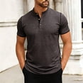 thumbnail image 5 of ZUKMRJPC Men's Casual Golf Shirts Classic Short Sleeve Stand Collar Basic Button Shirt Slim Fit Lightweight Summer Workout Athletic Tops, 5 of 6