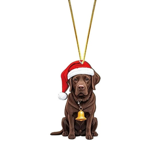 Noothes Wooden Lab Christmas Ornament, Pet-Themed Holiday Tree Decor for Dog Lovers and Rustic Xmas Decorations