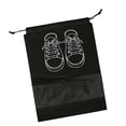 thumbnail image 1 of Bolsa de viaje para zapatos, no tejida, con cordón, para artículos de tocador, para guardar zapatos y bolsos. Negro 27x36cm, 1 of 9