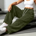thumbnail image 6 of Lmueinov Womens Sweatpants Drawstring Elastic High Waist Double Sided Fleece Pants Wide Leg Sweatpants with Pockets for Jogger Coffee, 6 of 8