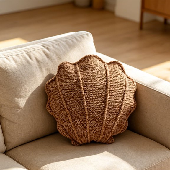 Nautical Shaped Throw Pillow Knit Fabric Fish Seashell Starfish Cushion Coastal Ocean Themed Decor for Sofa Bed Beach House Decoration