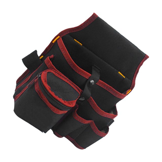 Becaristey Kit de Réparation d'Outils Variés Sac de Taille pour Électricien avec Boucle Sécurisée Kit d'Outils pour Électricien Bord Rouge
