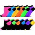 thumbnail image 2 of TeeHee Women's Acrylic No Show Low Cut Basic 12-Pack, (Neon-Heel & Toe), 2 of 10