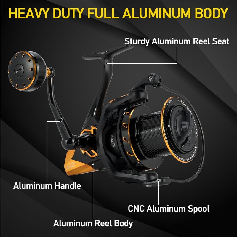 Dr.Fish Saltwater Spinning Fishing Reels SaltTiger 12000 13 +1 BB Surf Fishing Trolling Reel Heavy