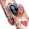 thumbnail image 2 of Whimsical Colorful Heart & Mushroom Faces Phone Case, Cute Artistic Fantasy Design iPhone 16 15 14 13 12 11 Pro Max Mini Cover, 2 of 6