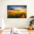 thumbnail image 3 of Elephant Stock Sunflower Field At Sunset The Secret Path Wall Art - Horizontal Canvas Wall Art - Living Room Wall Decor - Nature Canvas - Gray And Brown Decor By Melanie Viola - 12" x 8", 3 of 8
