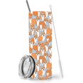 thumbnail image 1 of Vaso Corgi con tapa y pajita, vasos delgados con aislamiento de 20 oz, botella de agua de acero inoxidable, taza de viaje, copas de vino, regalos para mujeres, 1 of 6