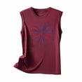 thumbnail image 3 of Graphic Tank Tops, Summer 2024 Sleeveless 4th of July Shirts Women Crew Neck Casual Flag Sunflower Print Tanks (2XL, Wine 09), 3 of 4