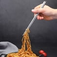 thumbnail image 3 of Yesbay 5 Pairs Stainless Steel Chopsticks High Hardness Reusable Anti-Slip Lightweight Metal Chopsticks Household Heat Resistant Chopsticks for Vegetables Noodles Dumplings, 3 of 7