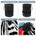 Aesthetic Zebra Art Pattern Barrel Drawstring Makeup Bag, Travel