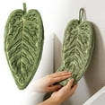 thumbnail image 1 of Toallas de mano con forma de hoja, suaves, absorbentes y de secado rápido; toallas decorativas para cocina y baño para el hogar, 1 of 6