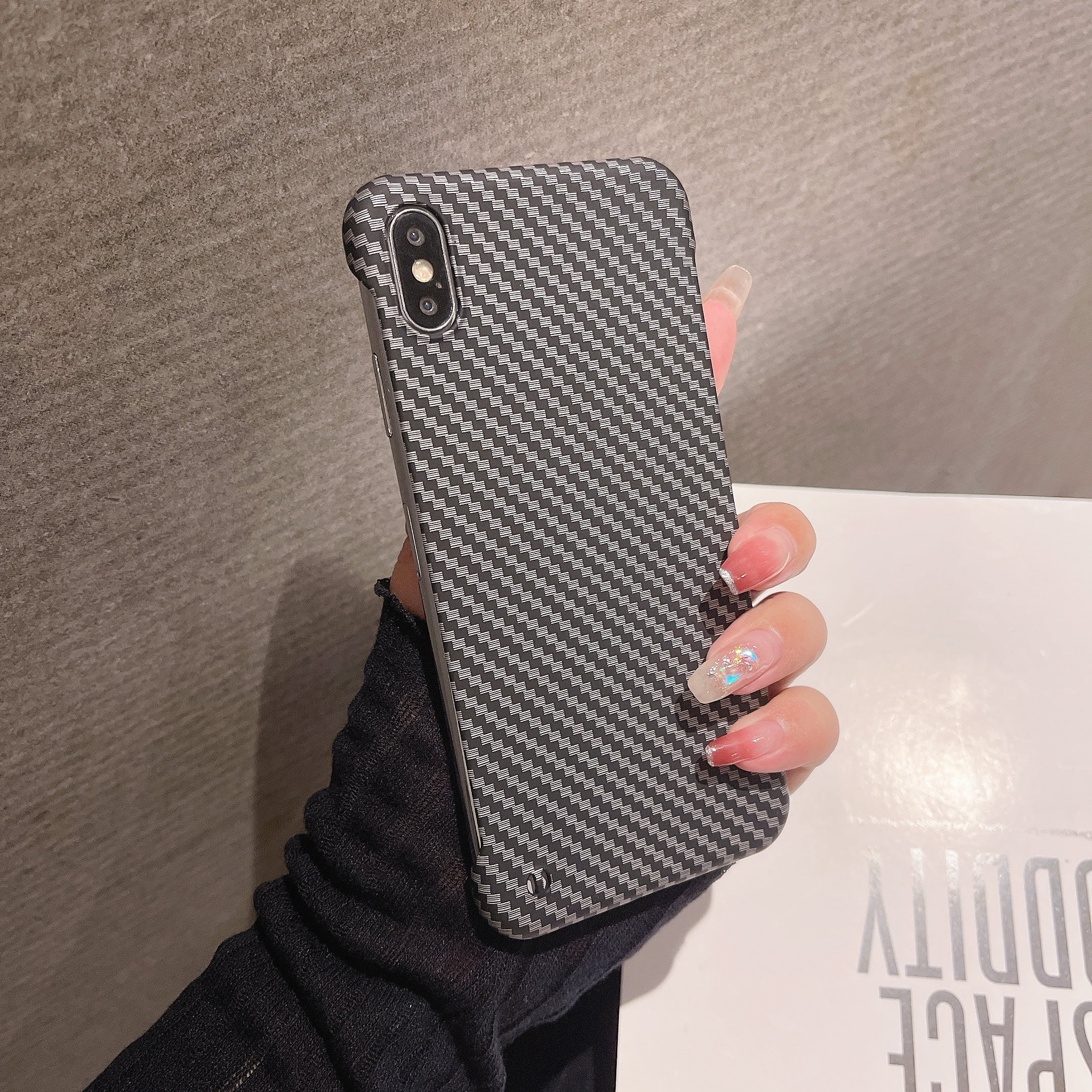 Dteck Case for iPhone XS Max Carbon Fiber Pattern Ultra Slim Thin Anti