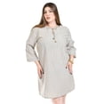thumbnail image 4 of Vestido de lino a rayas Roman Fashion /Tallas Extras, 4085 (Líneas negro) negro 36, 4 of 6